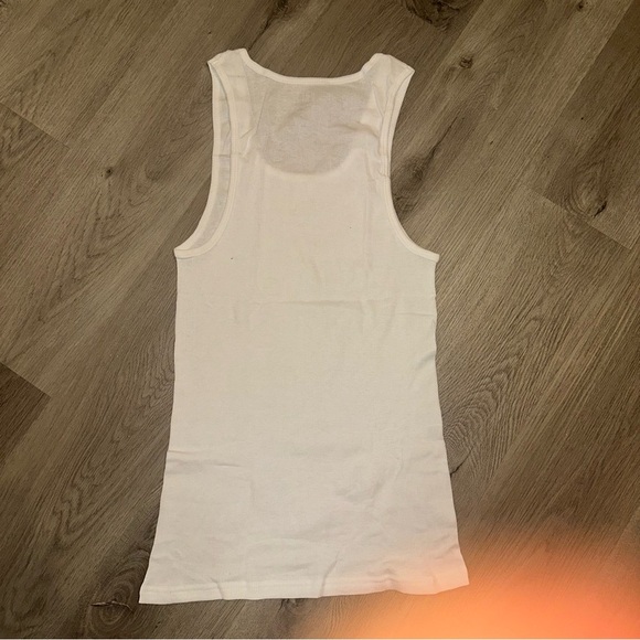 GAP White Ribbed Buttery Soft Tank Top Mens L - Picture 2 of 2